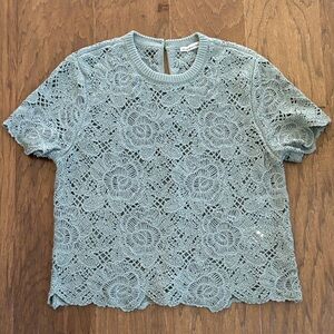 Abercrombie & Fitch Short Sleeve Sweater in Sage green. Size M